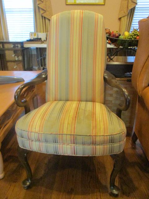 Striped Upholstery Armchair