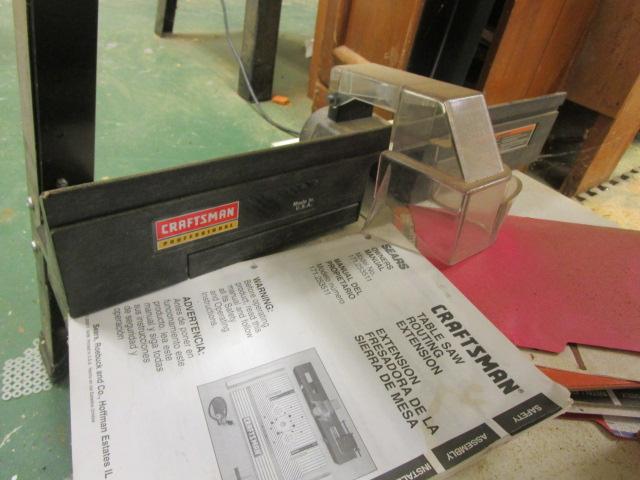 Craftsman Router, Stand, Table, 8" Dovetail Fixture, Router Template, Edge Guide and