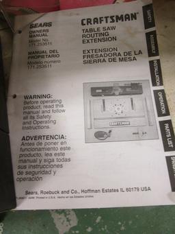 Craftsman Router, Stand, Table, 8" Dovetail Fixture, Router Template, Edge Guide and