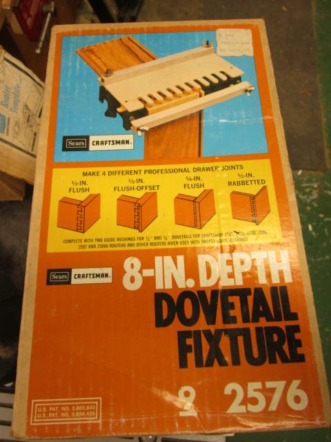 Craftsman Router, Stand, Table, 8" Dovetail Fixture, Router Template, Edge Guide and