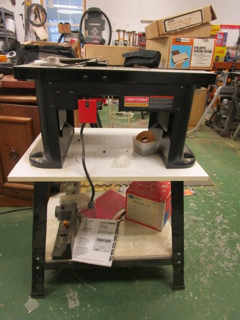 Craftsman Router, Stand, Table, 8" Dovetail Fixture, Router Template, Edge Guide and