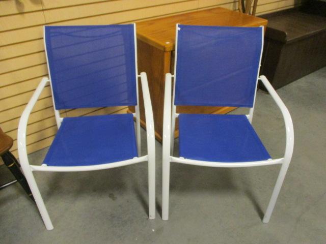 Pair of Stacking Metal Outdoor Chairs