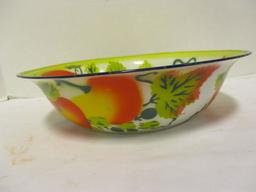 Enamel Dish Pan with Fruit Design