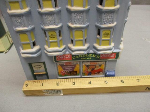 Coca-Cola Town Square Collection "1909 Pender Block - Chandlers Drug Store" w/Light Cord 1991