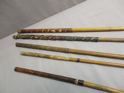 5 Antique Wooden Shaft Golf Clubs