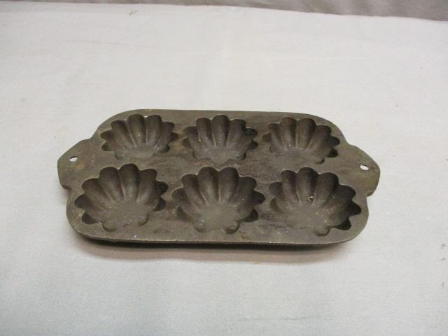 Vintage Cast Iron Mini Muffin Pan Marked Made In USA