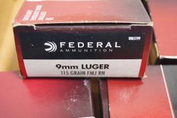 250rds. Of Federal 115gr. FMJ RN 9mm Luger Ammunition