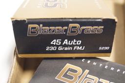 150rds. Of Blazer Brass .45 Auto 230gr. FMJ Ammo