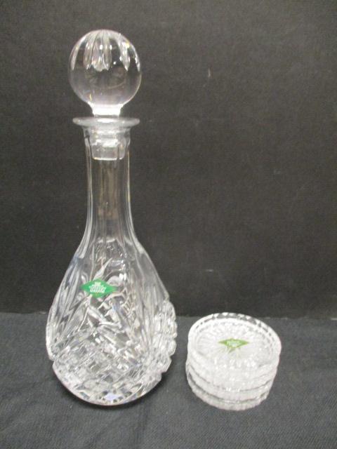 Shannon Crystal Decanter and 4 Crystal Coasters