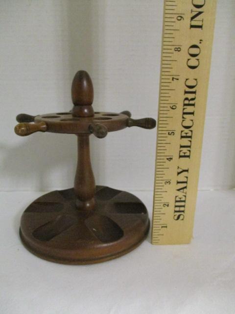 Yankee Clipper Wood Ship's Wheel Pipe Stand