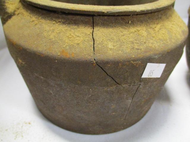 Cast Iron Double Boiler Pot and Two Small Caldrons