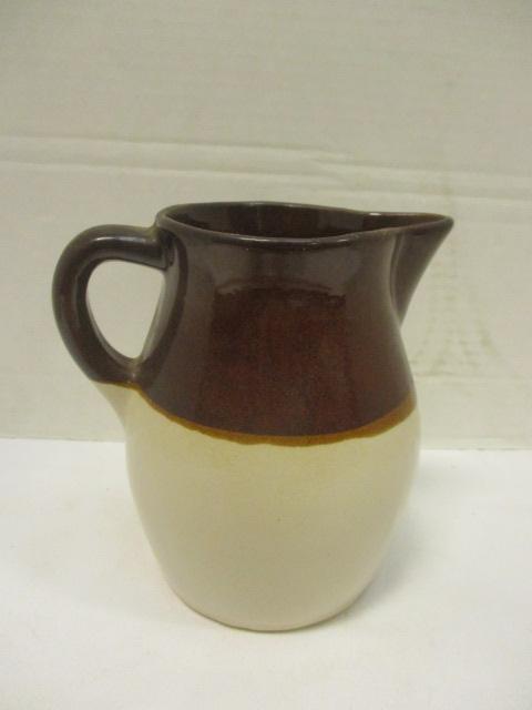 Roseville USA Brown and White Milk Pitcher