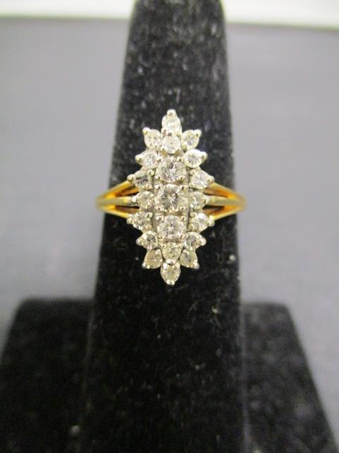 14k Gold Diamond Cluster Ring