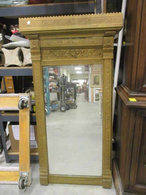 Wood Framed Mirror Painted Gold