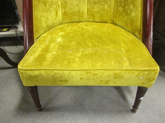 Vintage Wood Frame Velvet Upholstered Dressing Room Chair