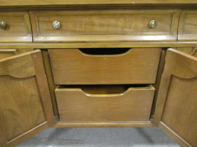 Rapids Furniture Co. Double Dresser with Faux Marble Top Inserts and Mirror