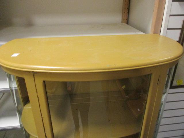 Bow Front Curio Cabinet with Curved Glass Sides
