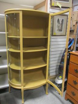Bow Front Curio Cabinet with Curved Glass Sides