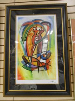 Framed and Matted "Rhythm in the Tropics" by Alfred Gockel Serialithograph