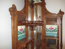 Antique Corner Cupboard with Tile Inserts