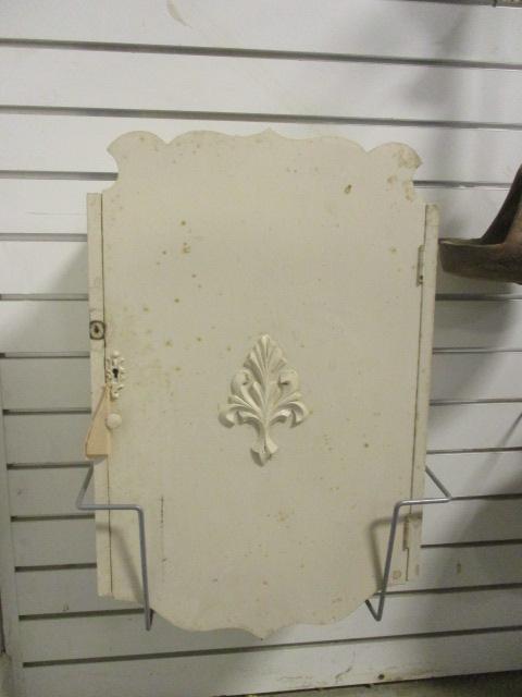 Antique Painted Wood Medicine Cabinet