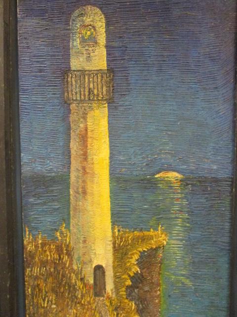 Signed and Dated Original Lighthouse Oil on Board