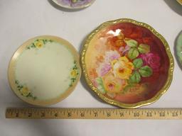 Hand Painted Porcelain Plates, Vase, Bell, etc.