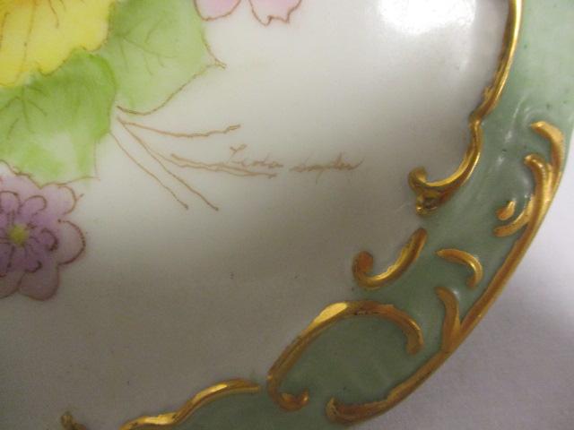 Hand Painted Porcelain Plates, Vase, Bell, etc.