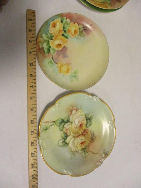 Hand Painted Porcelain Plates, Vase, Bell, etc.