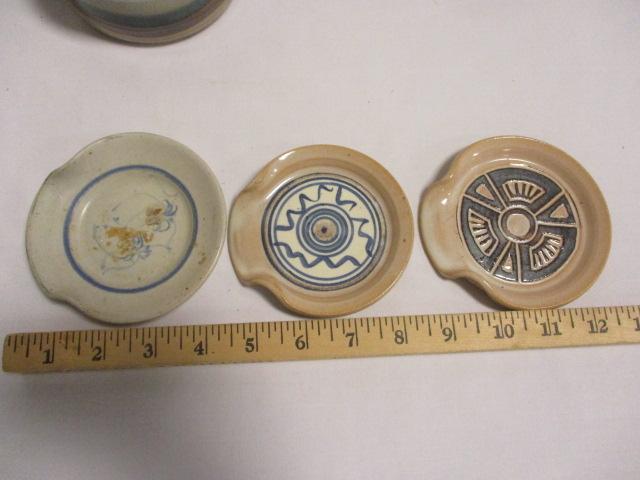 Pottery Chowder Bowls, Coasters, and Pedestal Vessel