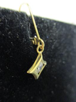 14k Gold Earrings w/ CZ Stones