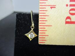 14k Gold Earrings w/ CZ Stones