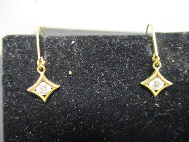 14k Gold Earrings w/ CZ Stones