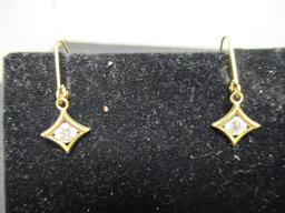 14k Gold Earrings w/ CZ Stones