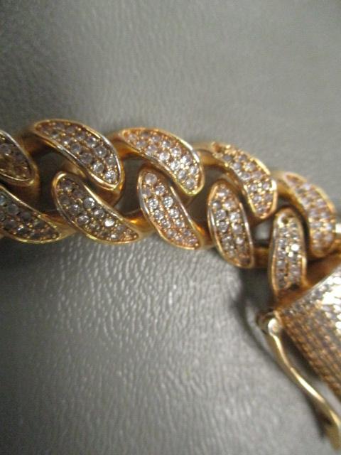 Ladies Large Link Bracelet with CZ Stones