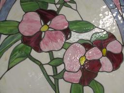 Pansy Design Stained Glass Style Window Size Panel