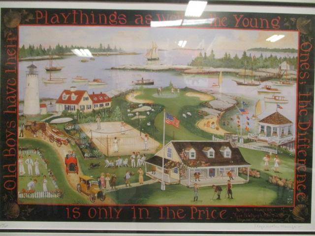 Signed and Numbered Folk Art Roaring 20's Vacation Spot by Elizabeth Mumford