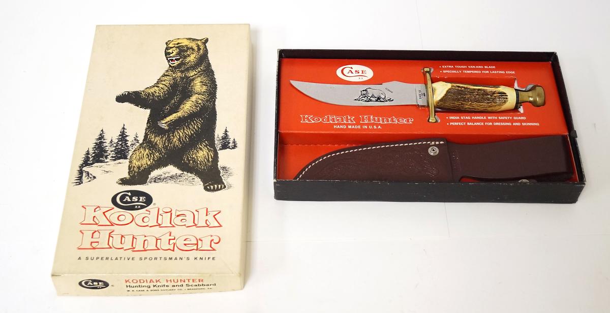 NIB Vintage Case XX Kodiak Hunter Knife & Scabbard in Box