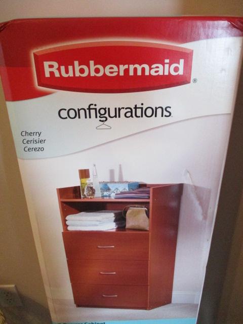 New Rubbermaid Configuration Cherry Finish 3 Drawer Cabinet and Simply Built