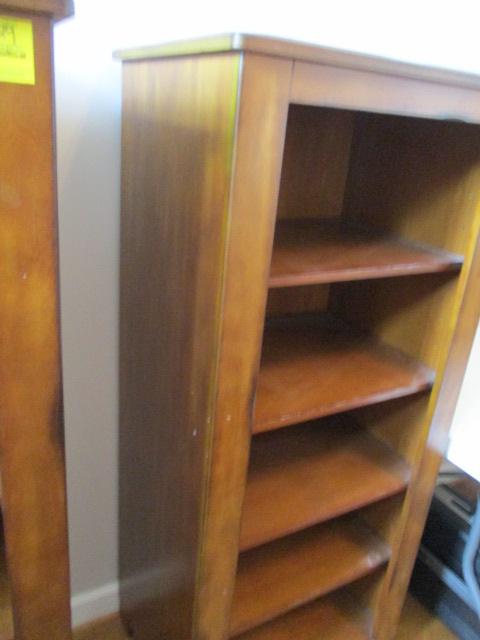 Distressed Wood 5 Shelf Display/Electronic Cabinet