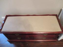Wood Cedar Lined Blanket Chest Bench