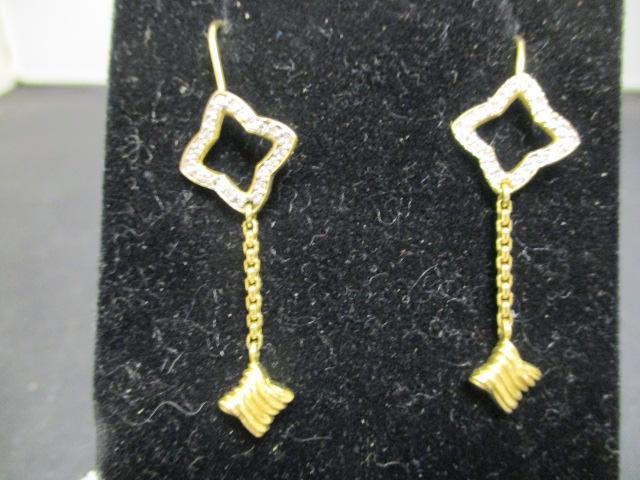 18k Gold David Yurman Star Diamond Earrings