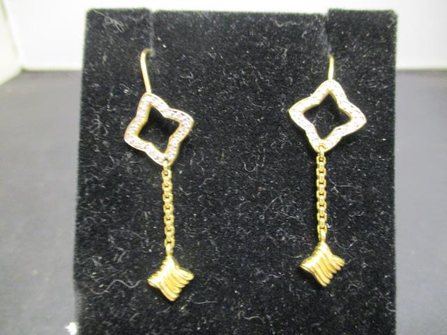 18k Gold David Yurman Star Diamond Earrings