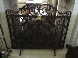 ORNATE HEAVY CAST IRON FIRESCREEN