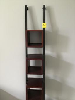 LEANING STYLE METAL AND WOOD SHELF