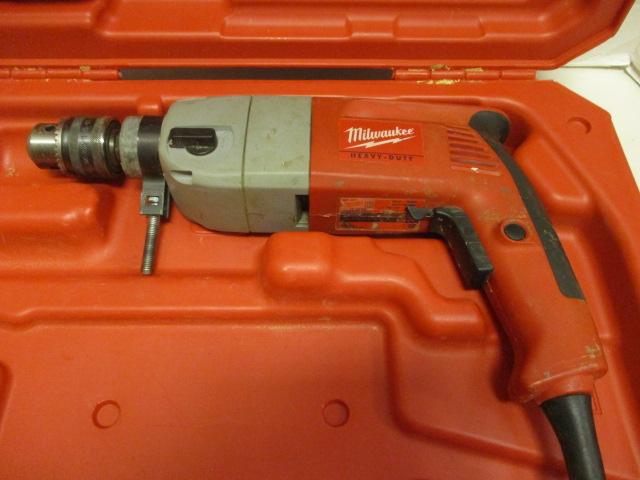 Milwaukee Heavy-Duty 1/2" Hammer Drill In Carrying Case