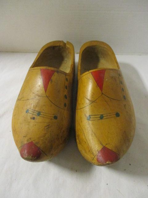 Pair of Vintage Wood Clogs Made in Holland