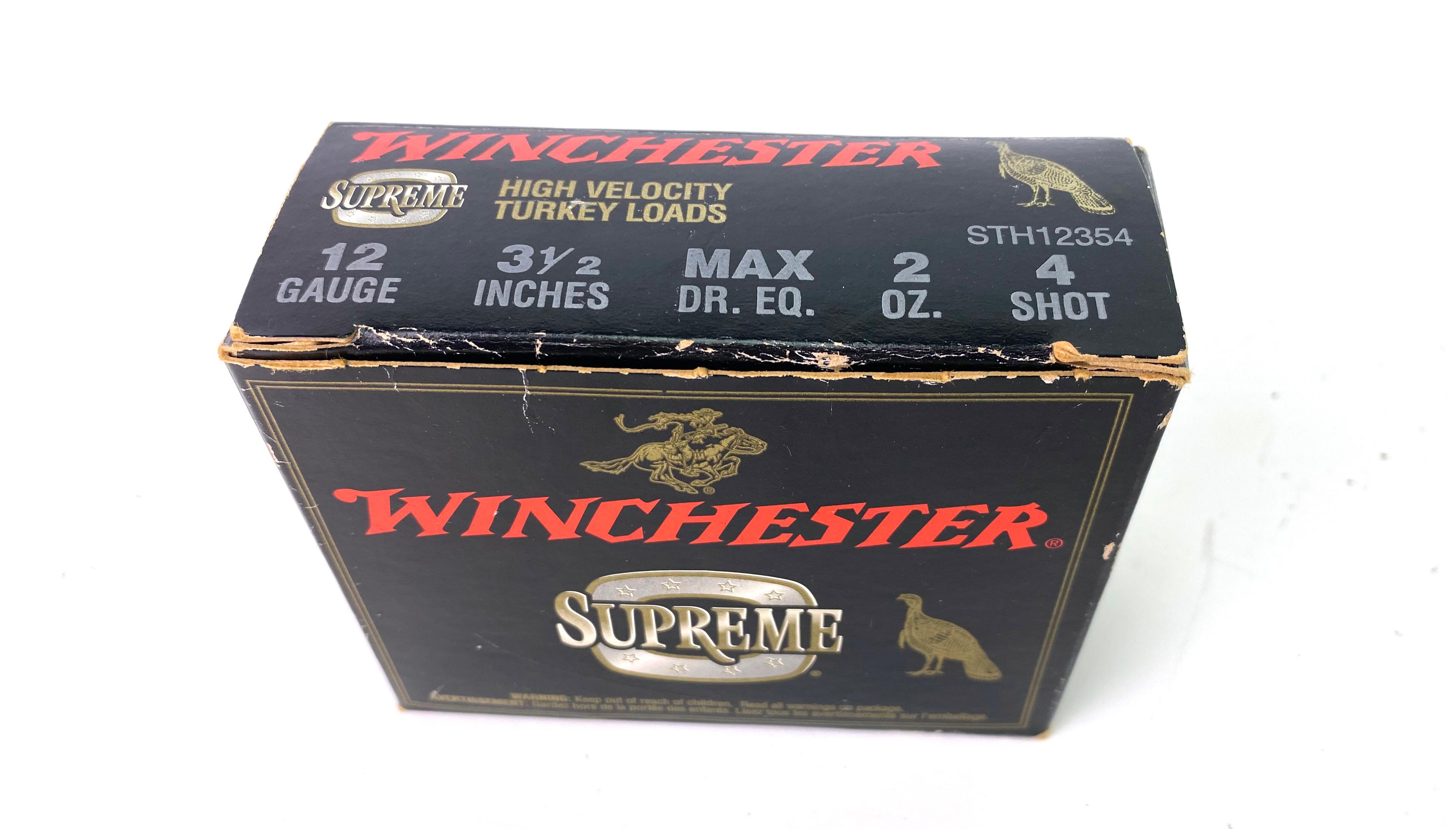 10 Shotshells of Winchester Supreme 12 GA. 3.5" High Velocity Turkey Loads Ammunition