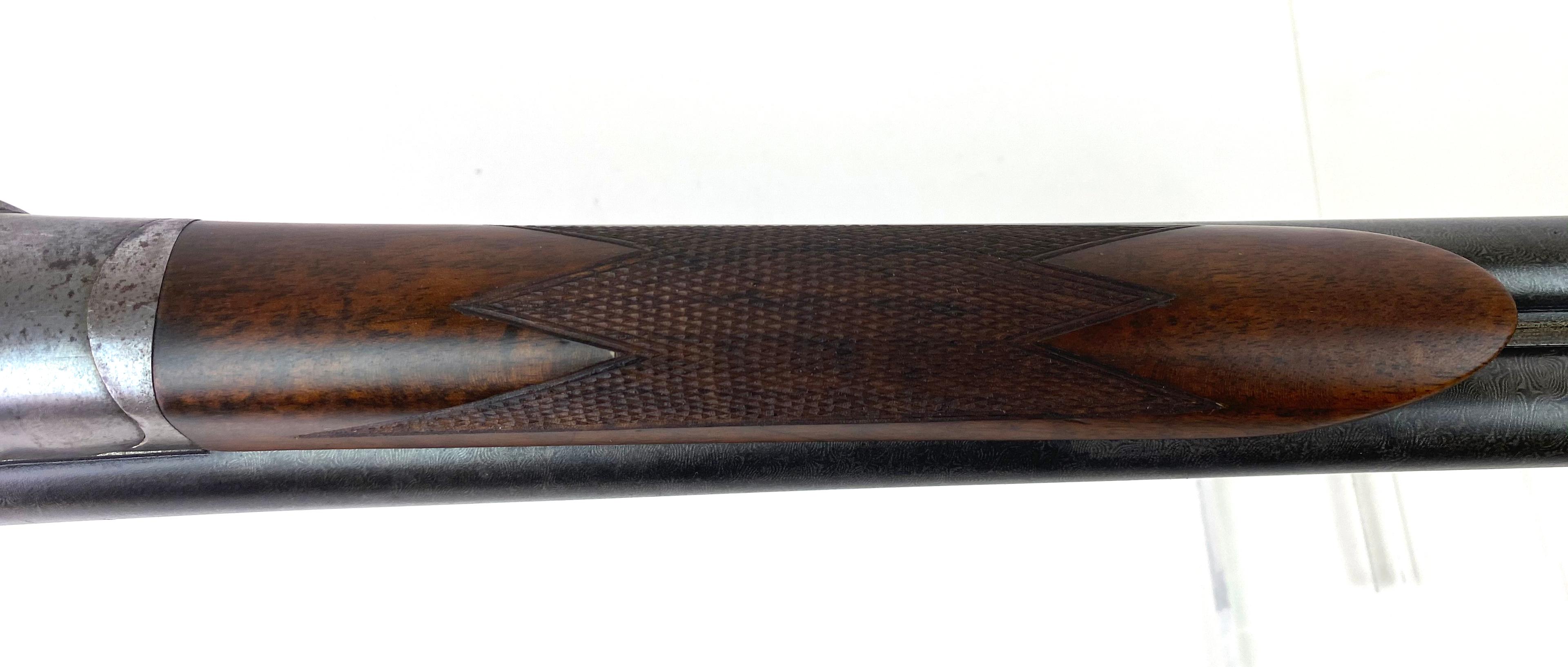 Ithaca Hammerless SXS Damascus Double Barrel 12 GA. Shotgun