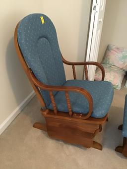 Wooden Glider Chair with Glider Foot Stool